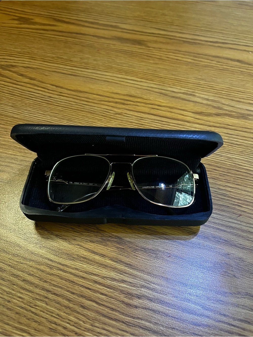 Vintage Luxottica Carlos Gold Eyeglasses 58[]18 135mm Italy Aviator